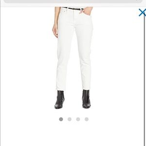 White AG Slim Boyfriend Jeans